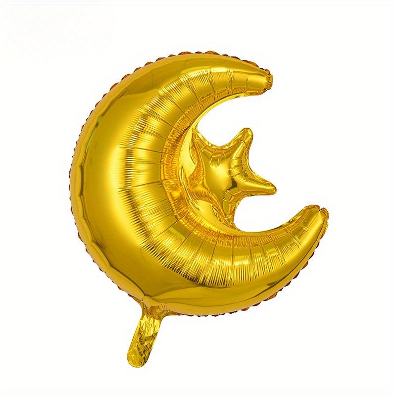 5pcs 22 inch Star Moon Integrated Aluminum Film Party Balloon, Designed for Ramadan Holiday Decoration,Birthday Parties