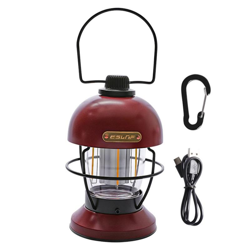 Наружные фонари для кемпинга, регулируемые, перезаряжаемые через USB, ретро-светодиоды для палаток, фонарь для кемпинга с металлом