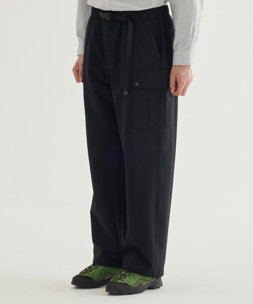 COVERNAT Semi-Wide Fleece-Lined Cargo Easy Pants Charcoal