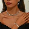 2025 Новый Дизайн Элегантный Набор Колье Серьги Браслет Стразы Ключица Цепочка Подходит Для Свадебного Ужина Свадебные Подарки