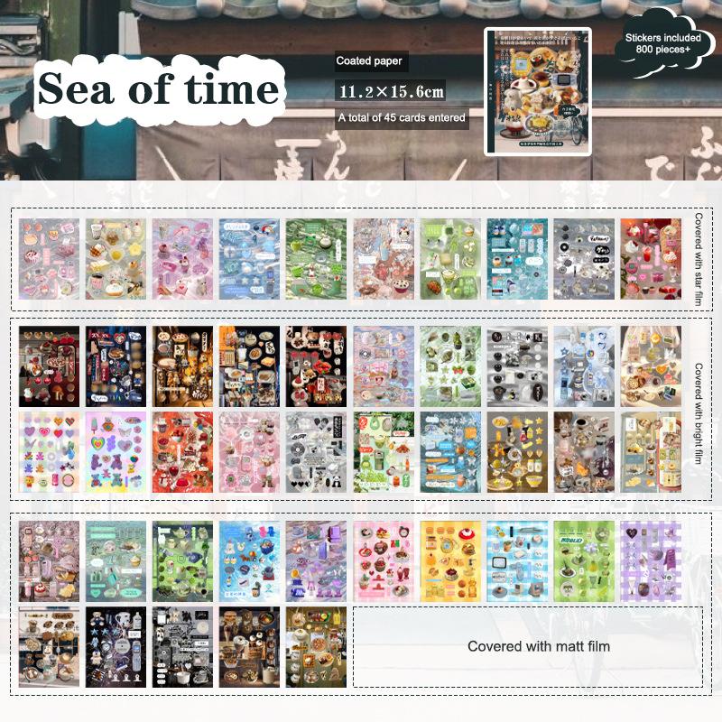 45 листов Винтажная книга декоративных стикеров для вырубки Каваий стикеры для ноутбука Скрапбукинг Креативные стикеры для DIY украшения Подарки