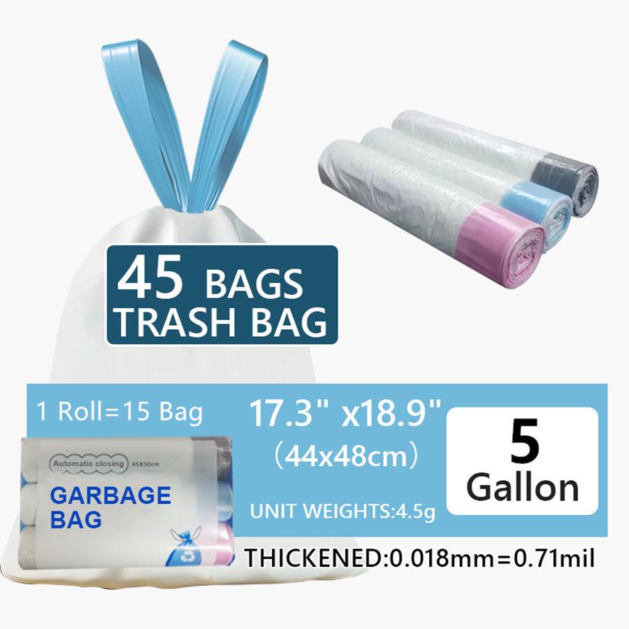 Прочные пакеты для мусора на шнурке объемом 4 галлона - Толстые, устойчивые к разрывам, большого размера для бытового использования