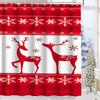 Christmas Reindeer Bathing Curtain  Bathroom Shower Curtain Waterproof With 12 Hooks Fishes Home Deco Free Ship
