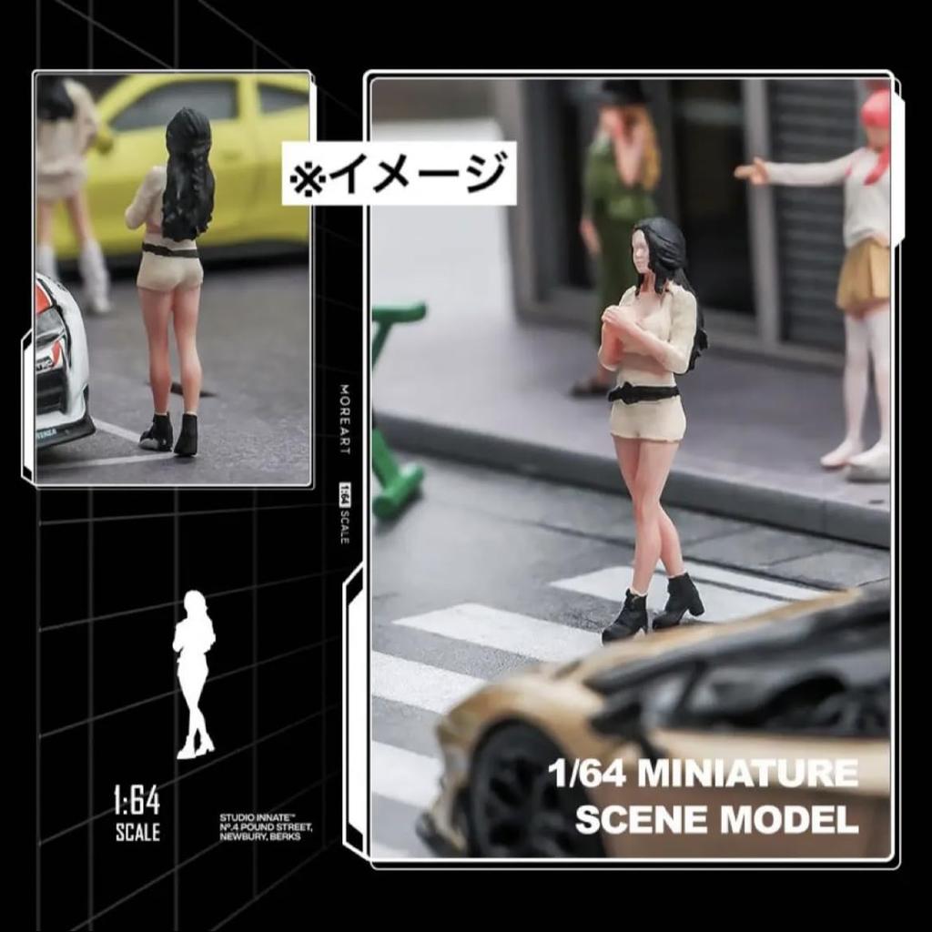 164 scale figure, casual clothes, girl in shorts, curly hair, 22223584, model, diorama [used]