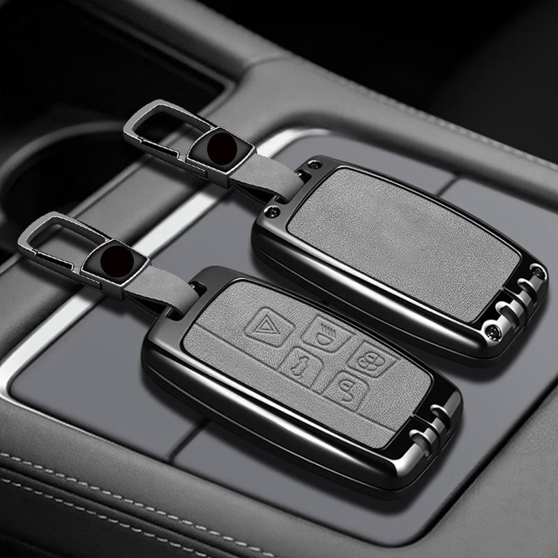 Кожаный чехол-брелок из цинкового сплава для автомобильного ключа Range Rover Evoque, Range Rover Velar, Discovery 5, Jaguar Xexf, E-Pace, F-Pace, Xj, Xfl