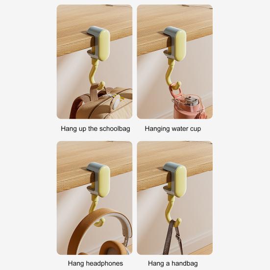 Desk Hook Adjustable Tightness Versatile Plastic Wall Hook Punching Free Traceless Foldable Portable