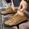 Мужская обувь ручной работы в стиле ретро для отдыха, повседневная обувь больших размеров, кожаная, с резиновой подошвой, повседневная обувь ручной работы (