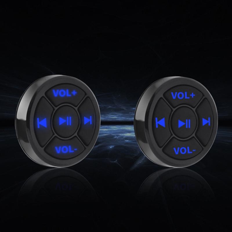Wireless Bluetooth-compatible Media Button Remote Selfie Control Car Motorcycle Steering Wheel Music Player with Stand
