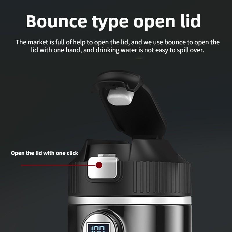 500ML Large Capacity Intelligent Car Boiling Bottle Outdoor Travel Portable Electric Kettle Stainless Steel Insulated Cup