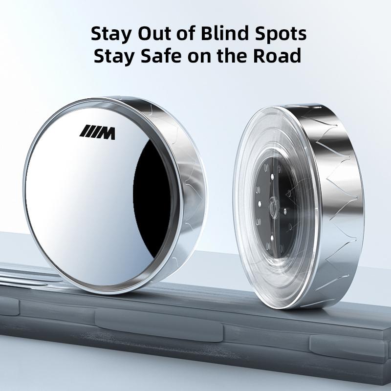 For BMW E82 2pcs Bright Silver Car Suction Cup Blind Spot Small Round Mirror For BMW X1 X2 X3 X5 X4 X6 X7 iX3 F20 F10 Valve Cap Accessories