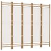 VidaXL Folding Room Divider 5 Panels 200 Cm Bamboo and Canvas 350625