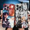 Мягкий чехол для телефона S-Sword O-Online SAO Anime для iPhone 16 16E 17 Air 15 Pro Max 14 Plus 13 Mini 11 12 7 Черный Чехол Задняя Крышка