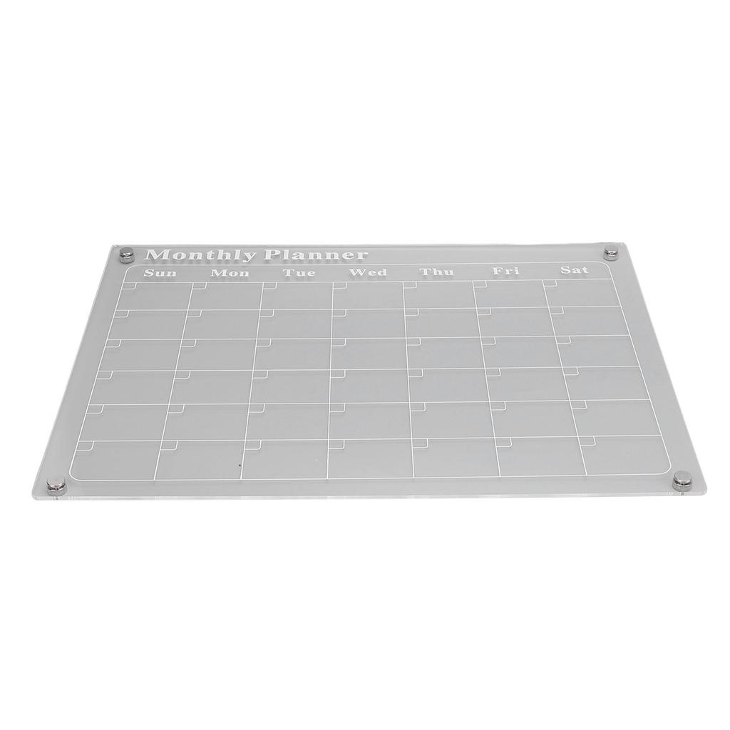 Acrylic Dry Erase Board Calendar Transparent Month Calendar Planner Board with 6PCS 3 Colors Markers for Home