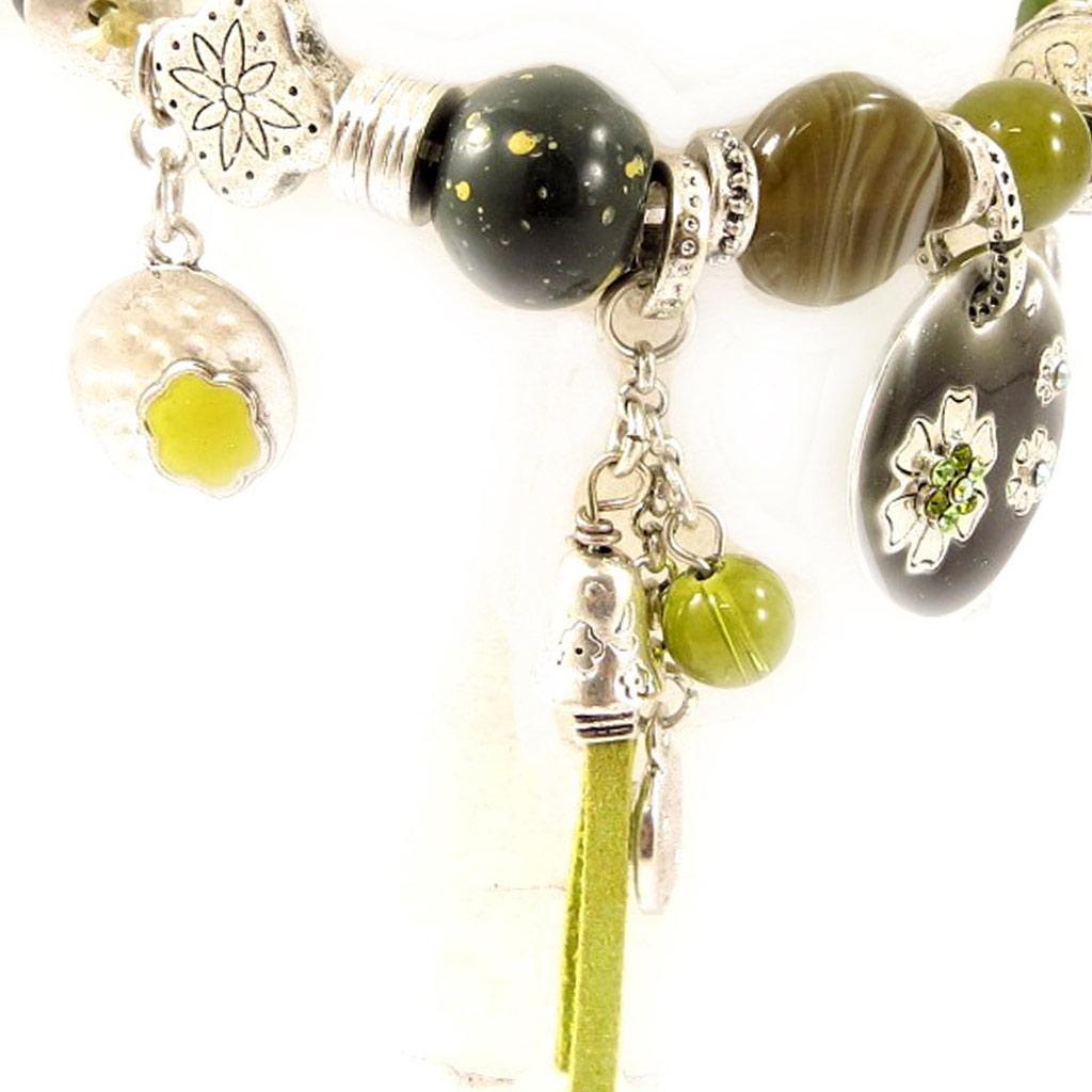 Les Trésors De Lily [C5447] — Зеленый дизайнерский браслет «Японский сад»