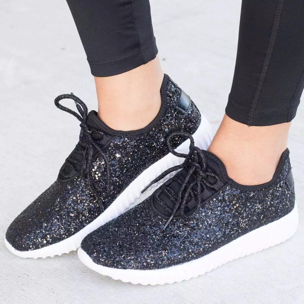 Женские балетки Bling Sliver Glod женские кроссовки 2019 Новые Basket Chaussures Femme Большие размеры Плоские женские повседневные туфли rgt5