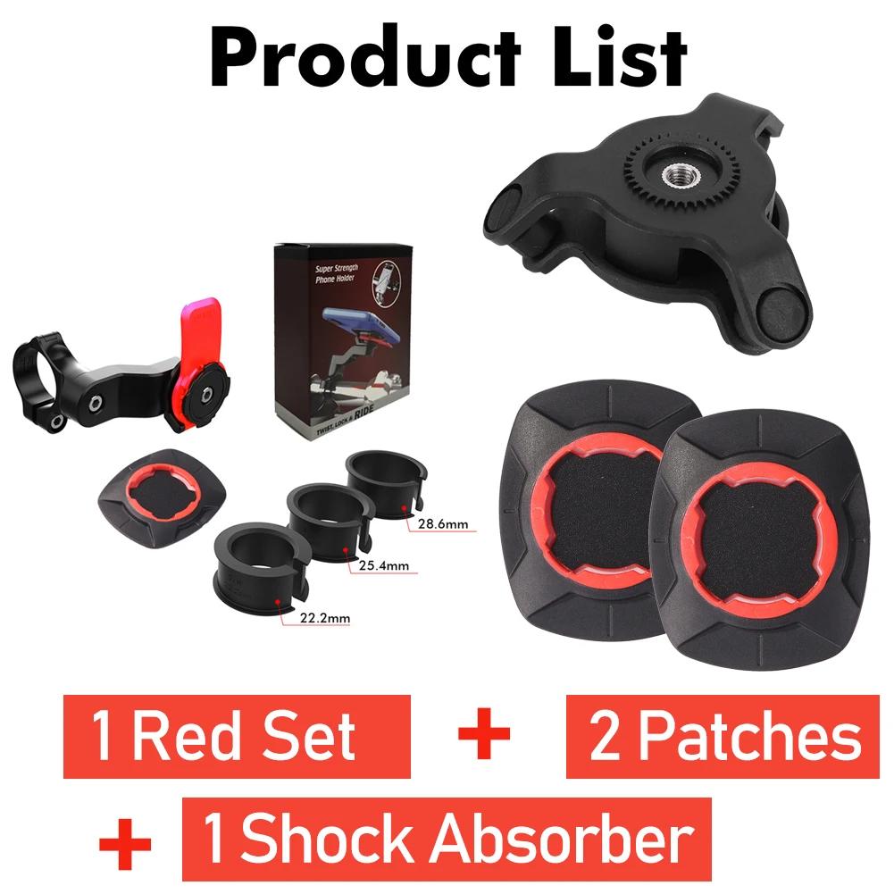 Motorcycle Bike Phone Holder Stand Bicycle Quad Lock Phone Holder Bike Holder 360° Rotatable Navigation Support Security Bracket