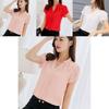 Elegant Women Casual Short Sleeves Chiffon Shirt For Summer Office And Formal Wear