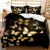 Gold Butterfly Bedding Collection Luxury Black Duvet Cover 23Pieces Bedclothes 3D Printed Comforter Bedding Collections For Adults Cute Bed Collection