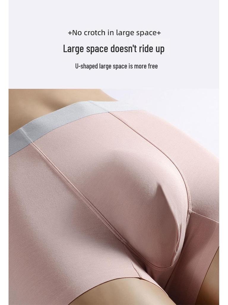 Men's Seamless Antibacterial Modal Boxer Briefs - Mid-Waist, Thin & Breathable