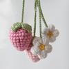 Handmade Crochet Strawberry Bag Key Charm Jewelry Accessory