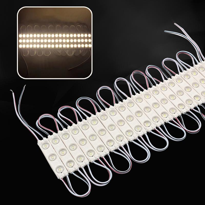 20 шт. Dc12V Smd 3 светодиодных модуля для инъекций, водонепроницаемые, IP67, декоративные, 2835, жесткие полоски, лампа, белый, красный, зеленый, синий