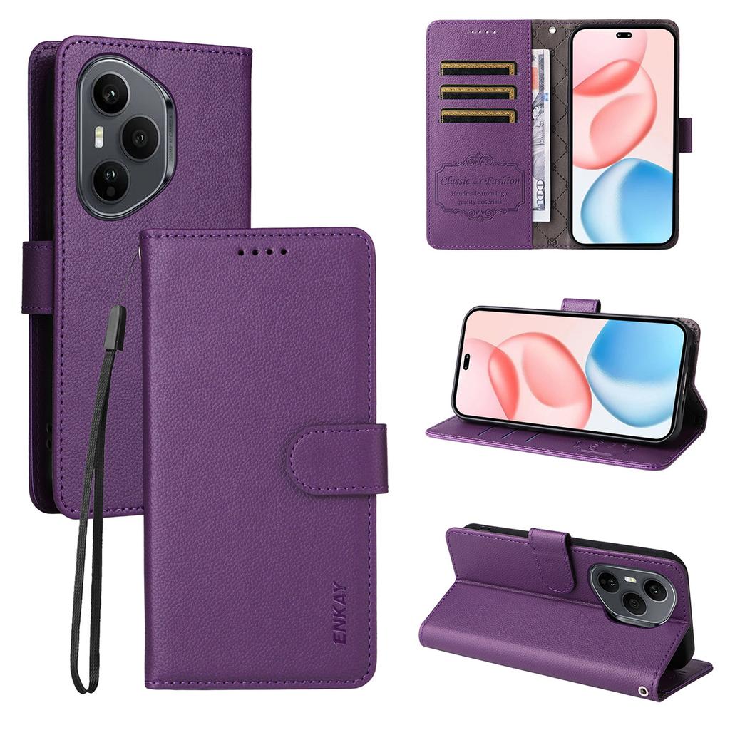 For Honor 400 Pro 5G (Global) Wallet Case with Strap RFID Blocking Leather Stand Phone Cover