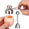 Stainless Steel Eggshell Opener & Separator - Single/Double Head, Household Use
