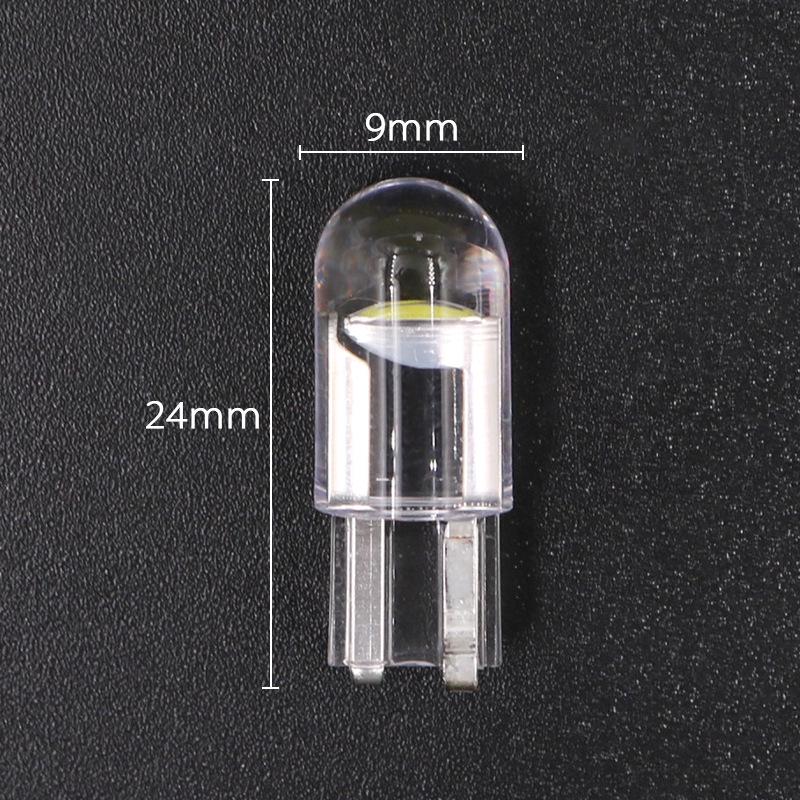 T10 W5W 194 168 Car Parking Light Clear Glass Round Head COB Bulb