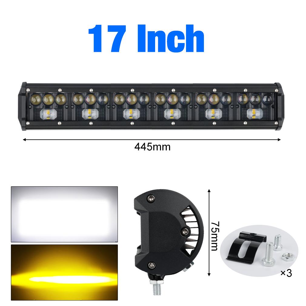 1 шт. двухцветный автомобильный светодиодный светильник для бездорожья 4x4, прожектор, противотуманная фара, 12 В, 24 В, фара для грузовика, фермы, трактора, лодки, внедорожника, квадроцикла, световая полоса/рабочий свет, белый и желтый