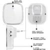 Wireless Doorbell, 300m Range, 36 Ring Tones, 4 Volume Levels, 1 Transmitter & 2 Receivers