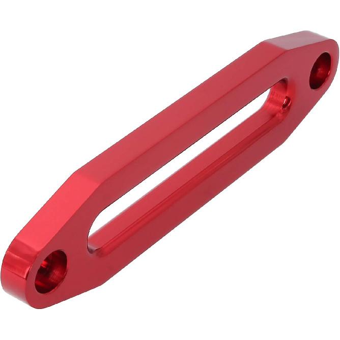 10 Inch Billet Polished Aluminum Bolt-Pattern Hawse Fairlead Synthetic Winch 8000-15000 LBs For ATV/UTV Rope Cable (Anodized Red, 10'')