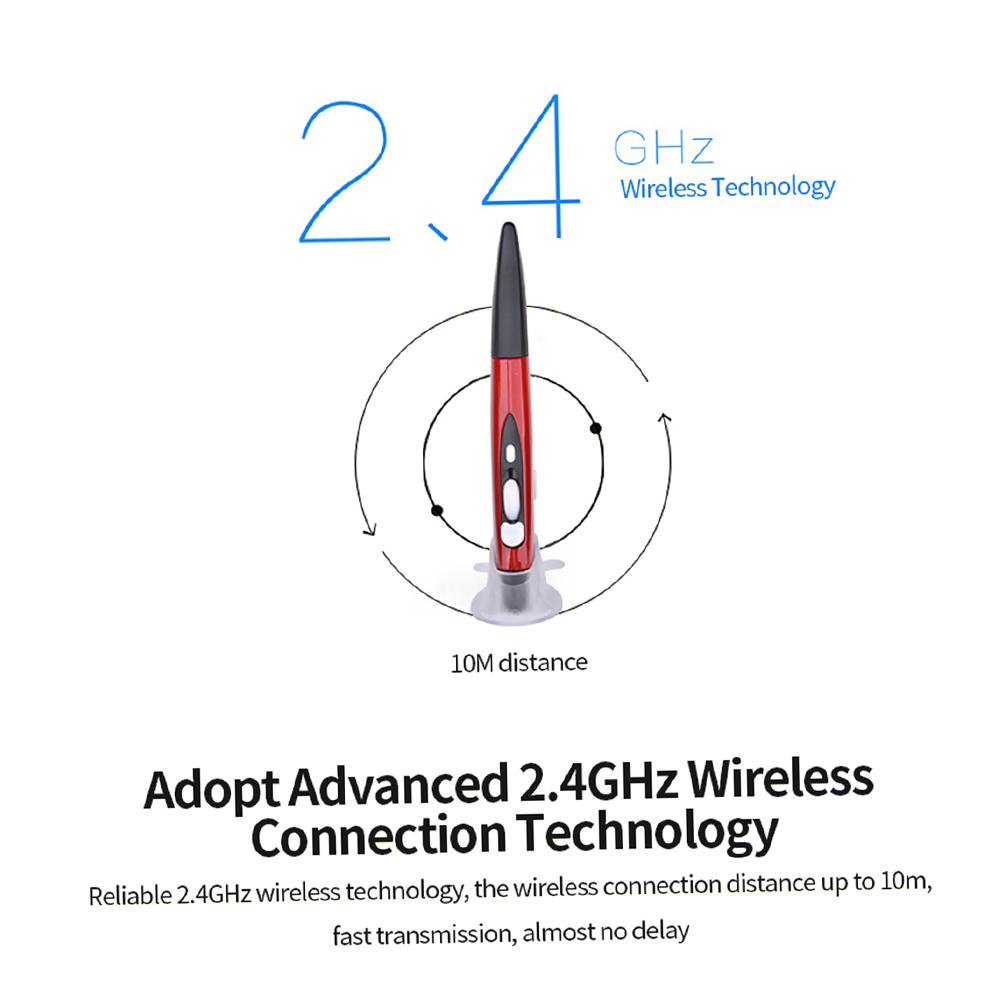 Беспроводная оптическая ручка 2,4 ГГц, регулируемая оптическая ручка-презентер с разрешением 500/1000 точек на дюйм для ПК Android