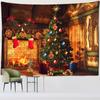 Рождественская елка камин гобелен настенный колдовство психоделический подарок носки новогодняя комната хиппи домашний декор