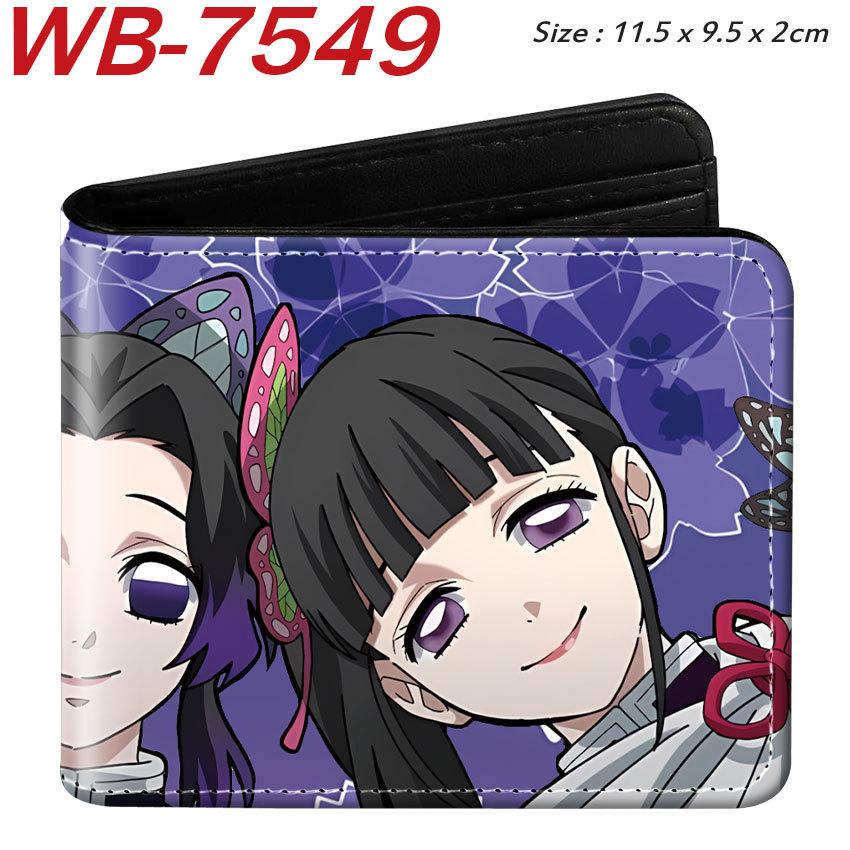 Demon Slayer Anime Folded Leather Wallet Short Cartoon Card Holder for Men Women 1pcs
