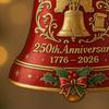 United States 250th Anniversary Bell Ornament Patriotic Commemorative Doorbell Xmas Tree Hanging Decoration for Home Garden Decor