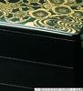Outdoor Lunch Box Made in 3 Black and Gold x x J-kitchens (Lunch Box) Japan, Tiers, 6.0-inch, Tsutsumi, 18.1cm 18.1cm 16.3cm