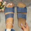 Fashion 2025 Summer New Women Slippers Retro Roman Sandals Plus Size Shoes for Women Flower Casual Wedge Slippers Platform Slides Women