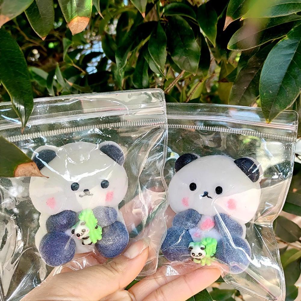 Милые Мягкие Панды, Обнимающие Бамбук, Игрушки, Растягивающиеся, Снимающие Стресс, Декомпрессионная Игрушка, Забавный Подарок, Медленно Восстанавливающая Форму Игрушка-Панда для Сжимания