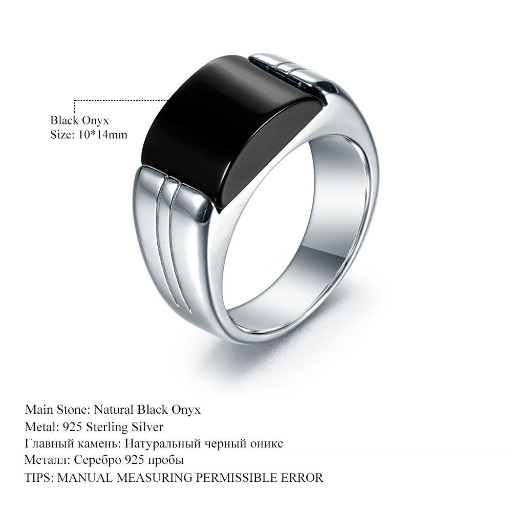 Мужское кольцо оригинального дизайна с натуральным черным агатом, высококачественное и достойное кольцо из серебра 925 пробы с инкрустацией драгоценными камнями
