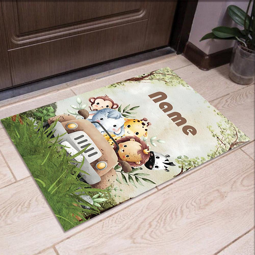 Custom Name Animals Printed Carpet,Rug for Office Chair Living Room Bedroom Kitchen Room Decor Gifts.