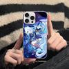 Чехол для телефона Genshin Impact Furina Для iphone 17 16 15 14 13 12 11 Pro Max Plus Серебристый Лазерный Сатиновый Аврора