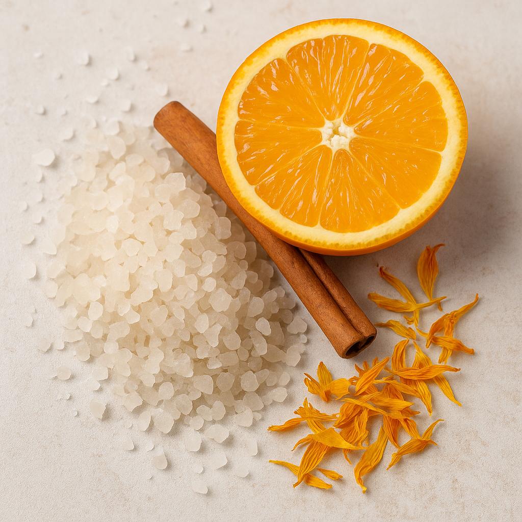 Kanu Orange and Cinnamon Mineral Bath Salt - Relaxation, Cleansing and Firming the Skin, Home Spa 350g