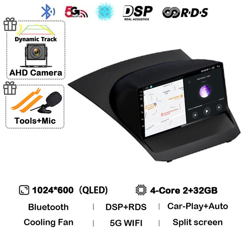 Android 14 Carplay Auto 4G+WIFI для Ford Fiesta 2009-2017 Автомобильное радио Мультимедиа Стерео Видеоплеер Навигация GPS 360 Caemra DSP