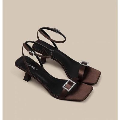 Мода 2025 Лето Дизайнерские женские сандалии Новая мода Высокие каблуки Шпильки Сандалии на шнуровке для женщин Слингбэки Женские Zapatos De Mujer