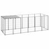VidaXL Silver Kennel 330x110x110 Cm Steel Cage for Dog Puppies Outdoor 150786
