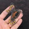 Mahogany Obsidian Pendant Copper Wire Wrapped Pendant Antique Copper Jewelry Handmade Elegant Pendant Gemstone Jewelry For Gift Bird Pendant