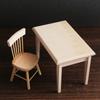 1:12 Doll House Decor Tiny Wooden Mini Decorative Dining Room Dollhouse Furniture Table Chair