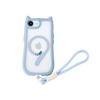 Применимо к чехлу для мобильного телефона iPhone17PROMAX, мультяшные кошачьи ушки, магнитный ремешок-шнурок, Apple 16/15, противоударный, новый