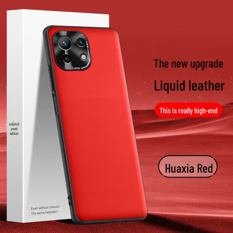 Чехол для телефона Xiaomi 11 Youth Edition Liquid Leather для защиты от падений — возможна доставка поштучно