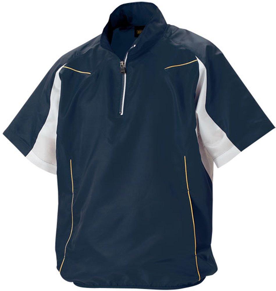 ZETT Baseball Jumper BOV515H Size O Half-Zip (Short Sleeve, Half-Zip) Navy/White